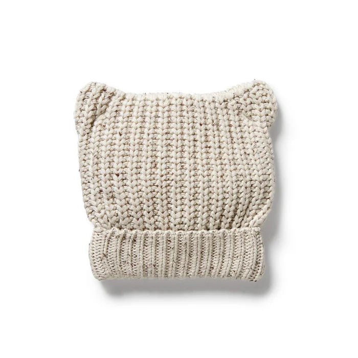 Organic Knitted Bear Hat | Cookies Cream