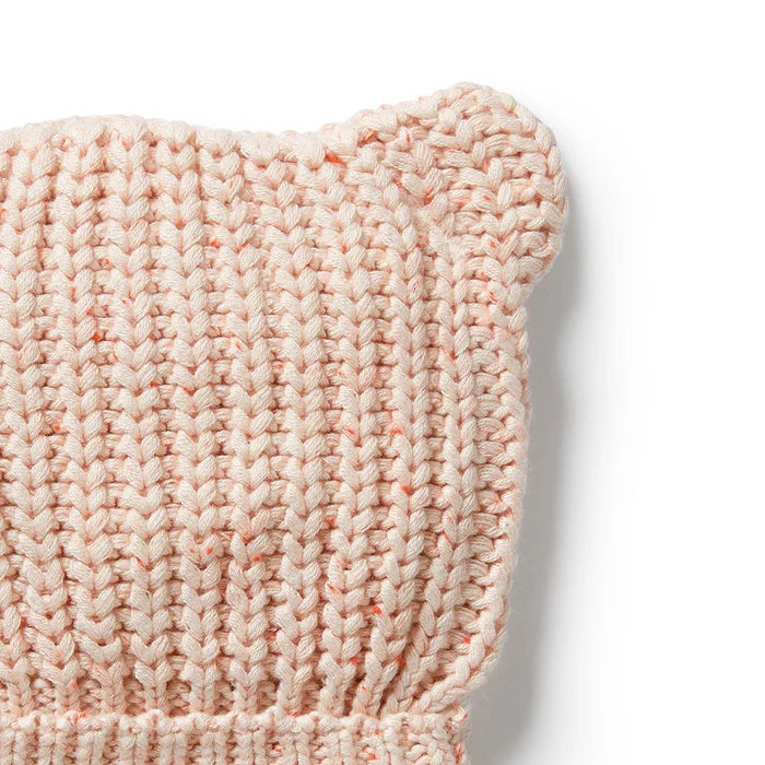 Organic Knitted Bear Hat | Fairy Floss