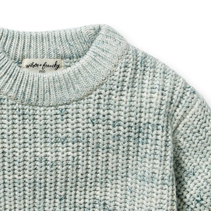 Organic Knitted Jumper | Moss Speckle