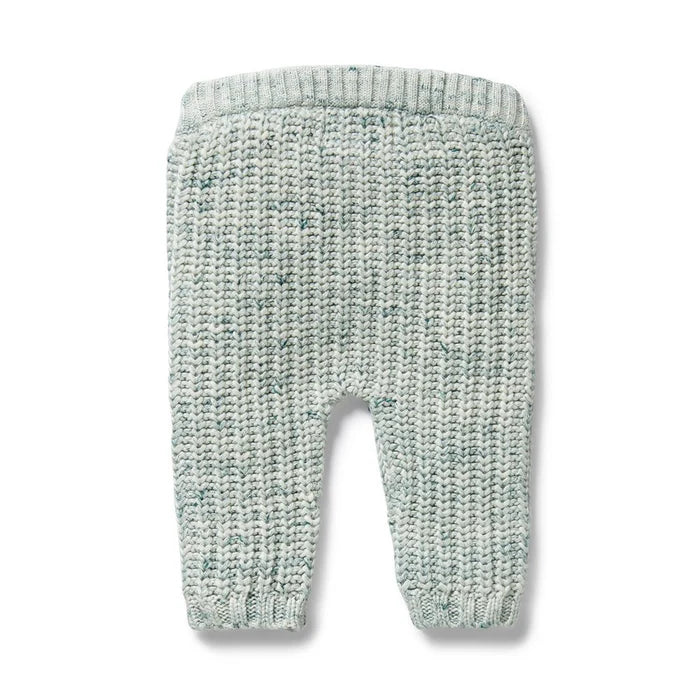 Organic Knitted Leggings | Moss Speckle