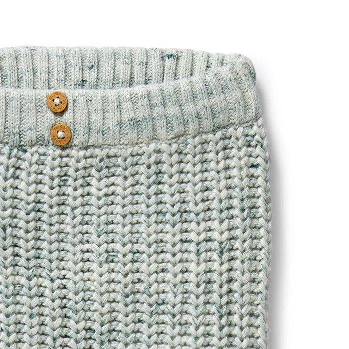 Organic Knitted Leggings | Moss Speckle