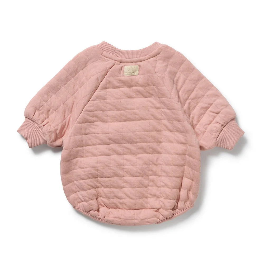 Organic Quilted Bodysuit / Rose