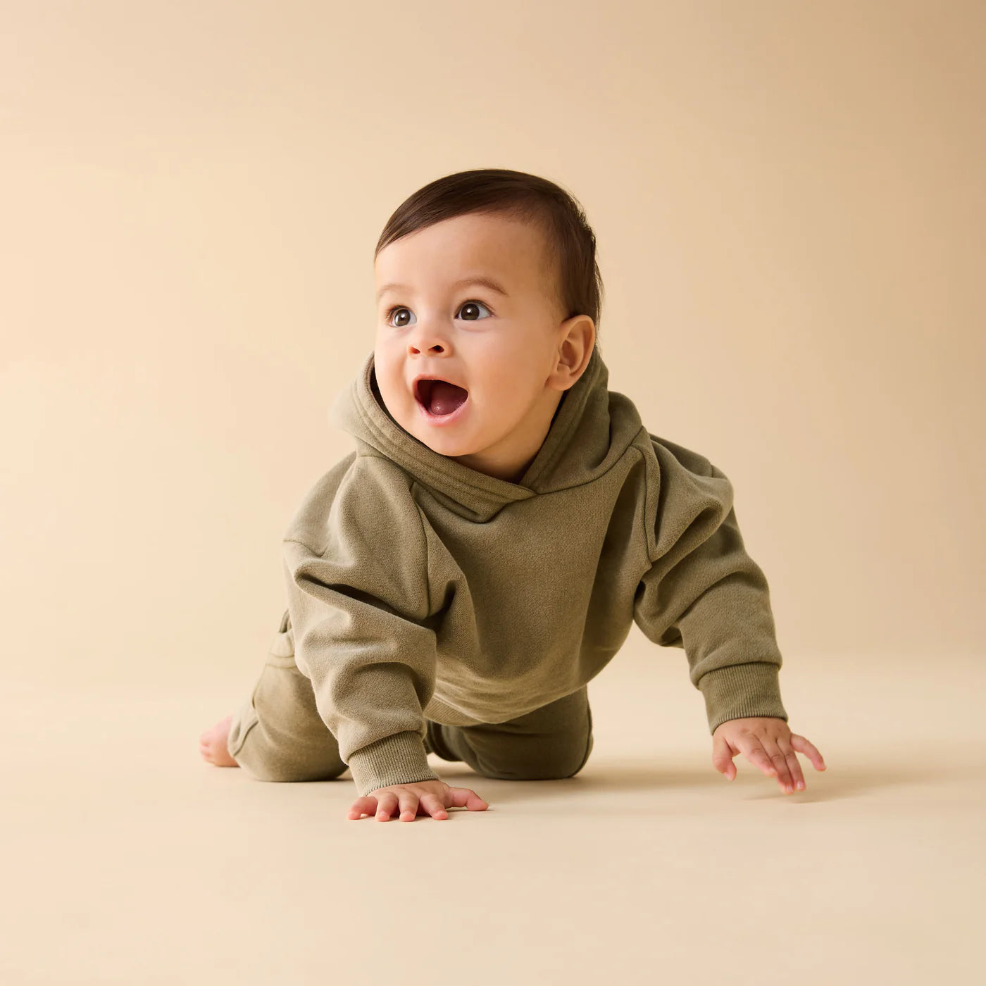 Organic Terry Hooded Sweat / Olive