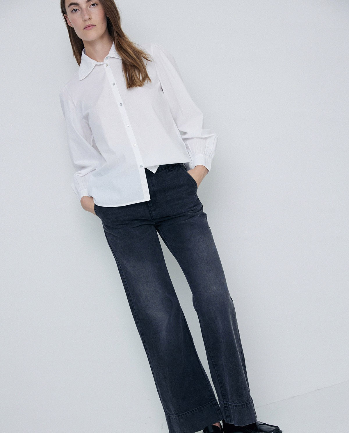 Wide Jeans | Anthracite Denim