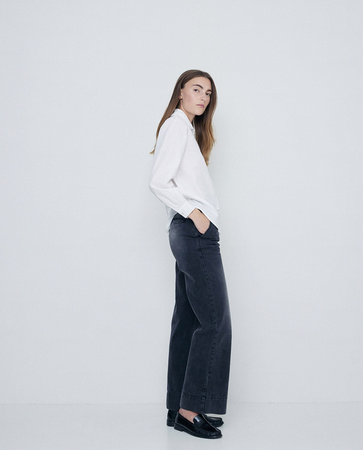 Wide Jeans | Anthracite Denim