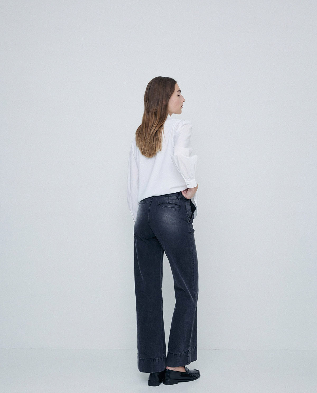 Wide Jeans | Anthracite Denim
