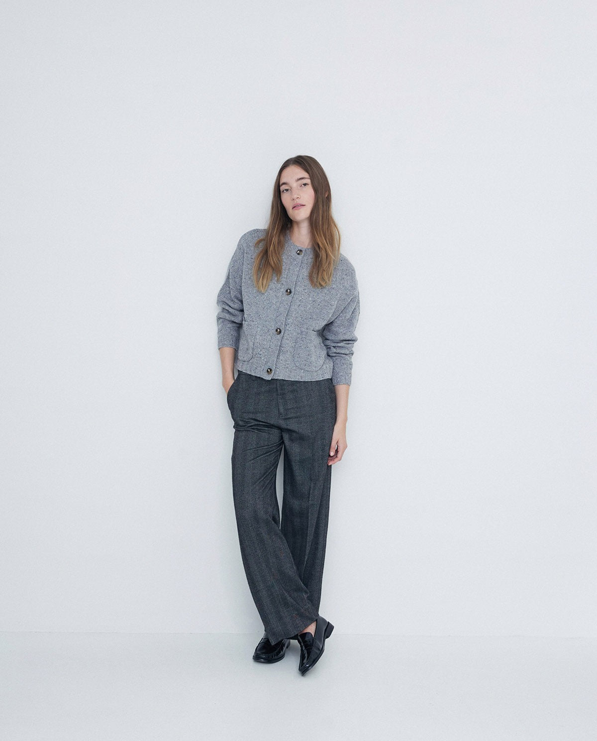 Wool Cardigan Buttons | Grey