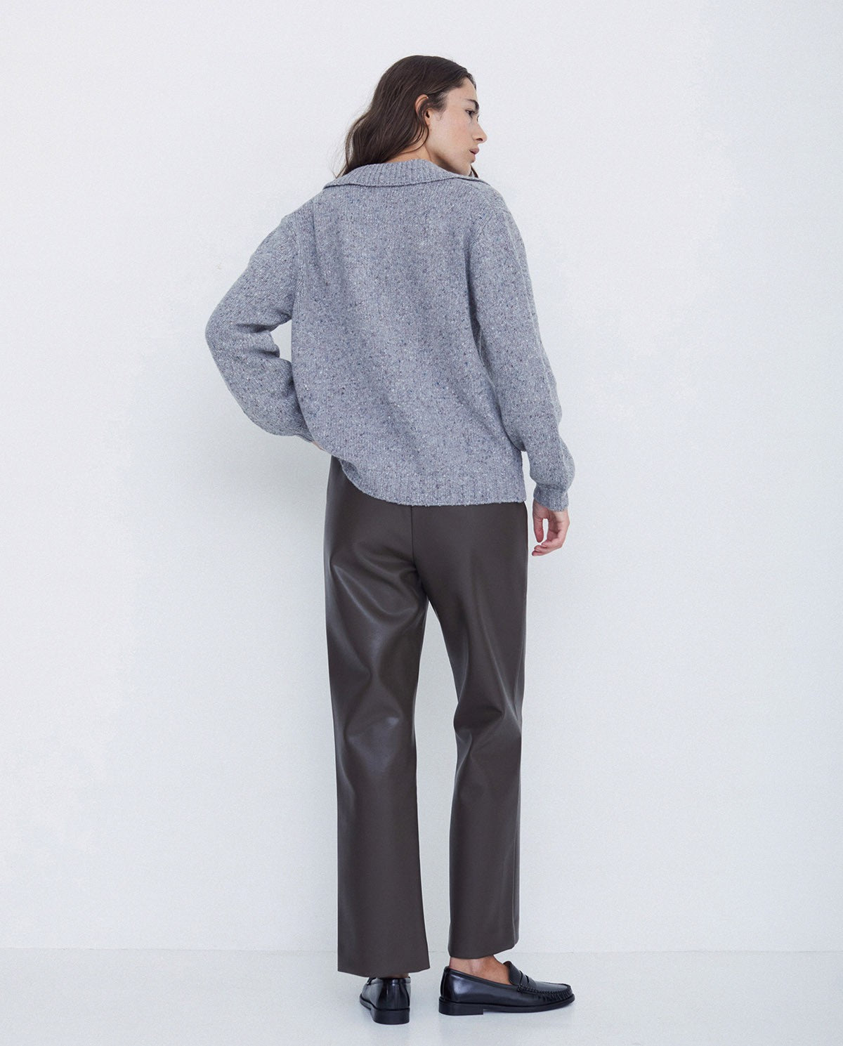 Polo Neck Wool Sweater | Grey