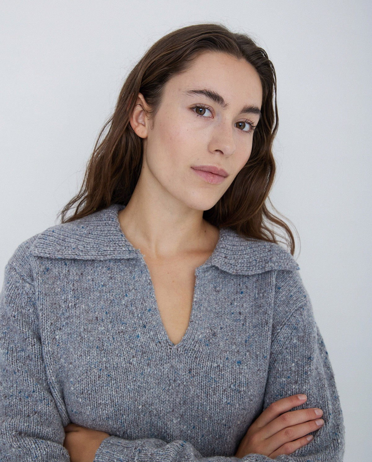 Polo Neck Wool Sweater | Grey