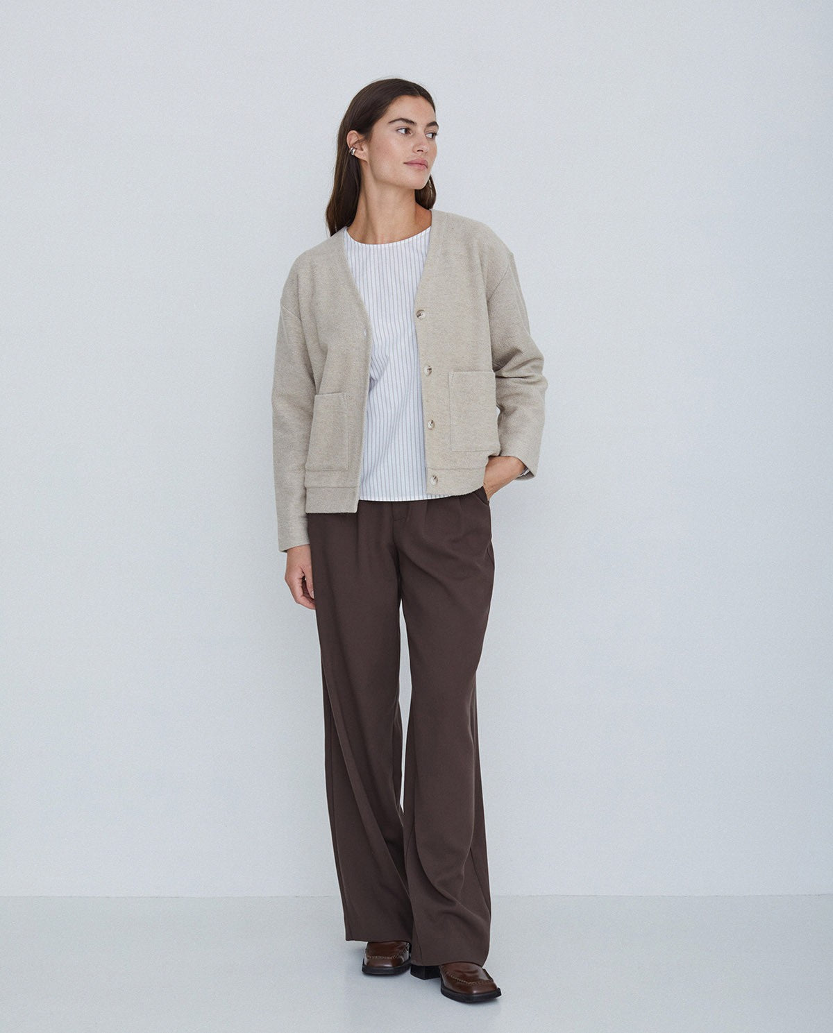 Knit Cardigan | Beige