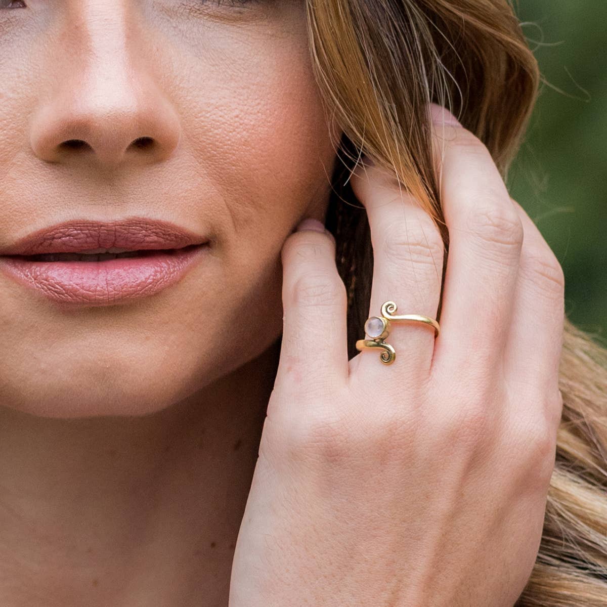 Tanvi Collection Ring - Gold with Rose Quartz
