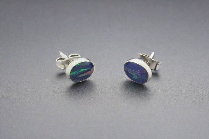 Opal Stud / Oval - Grape