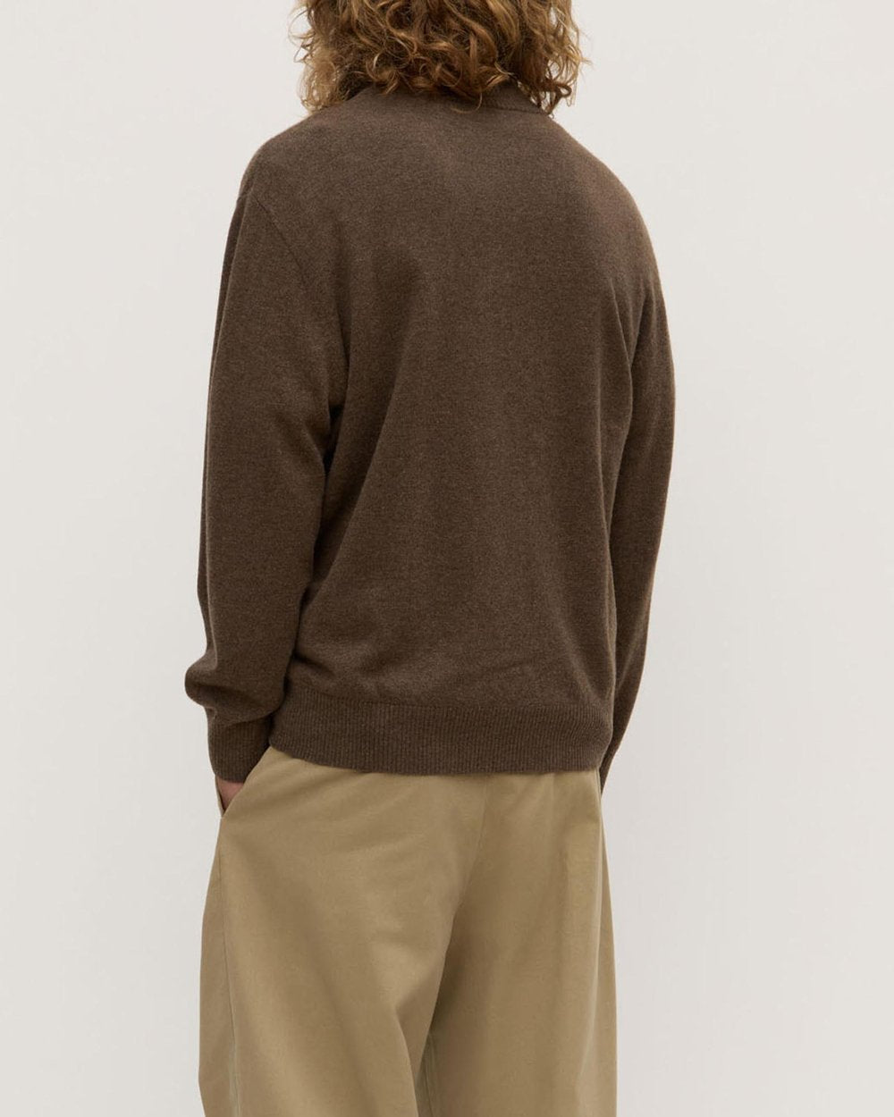 Half Zip Knit / Austin Wool Cashmere - Sable Marle