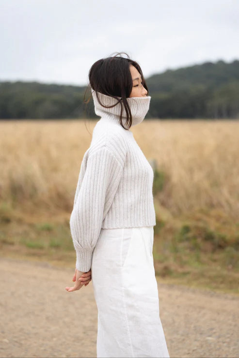 Arya Merino Knit | Ivory Speckle
