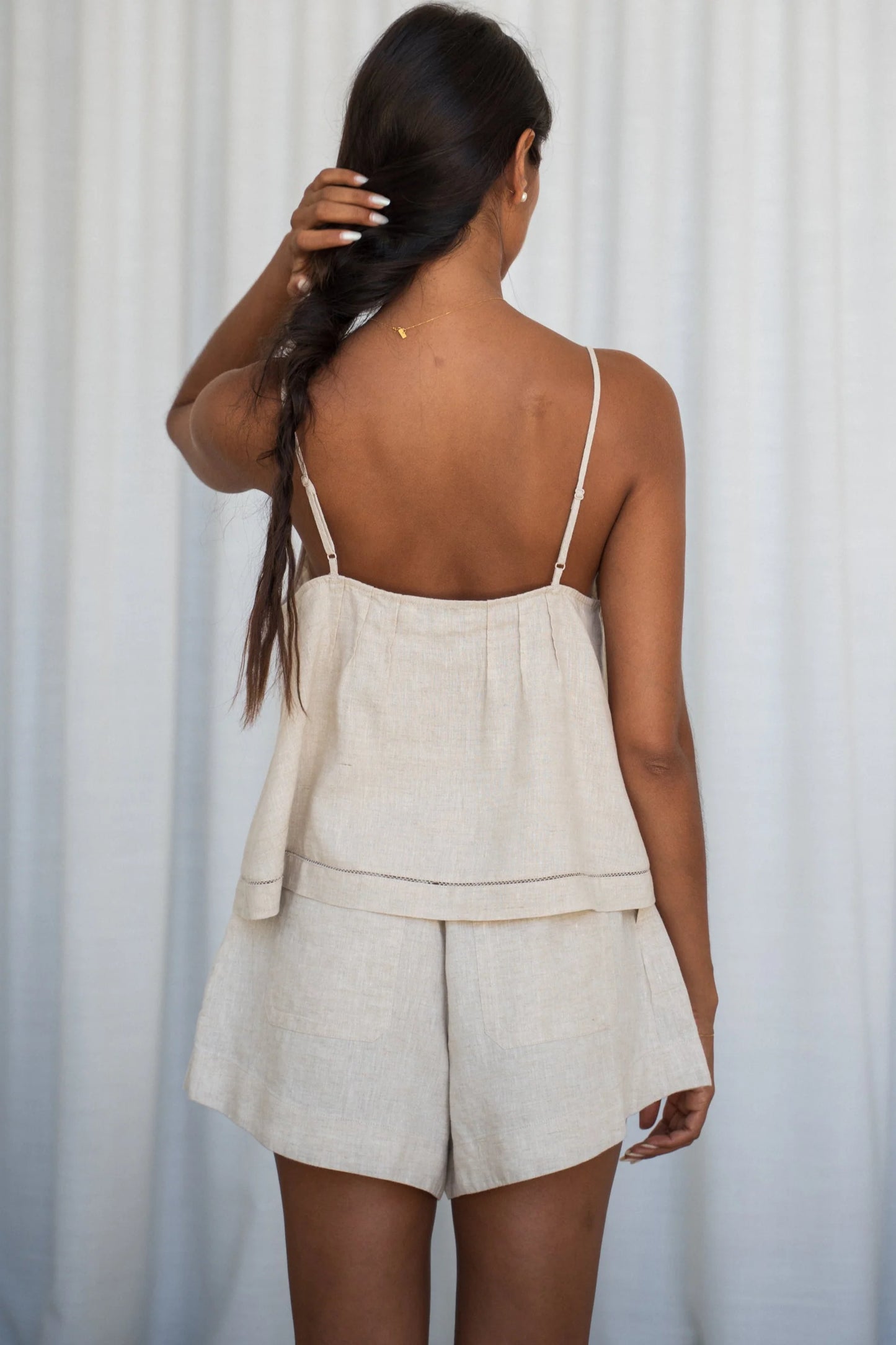 Bea Linen Cami / Oatmeal