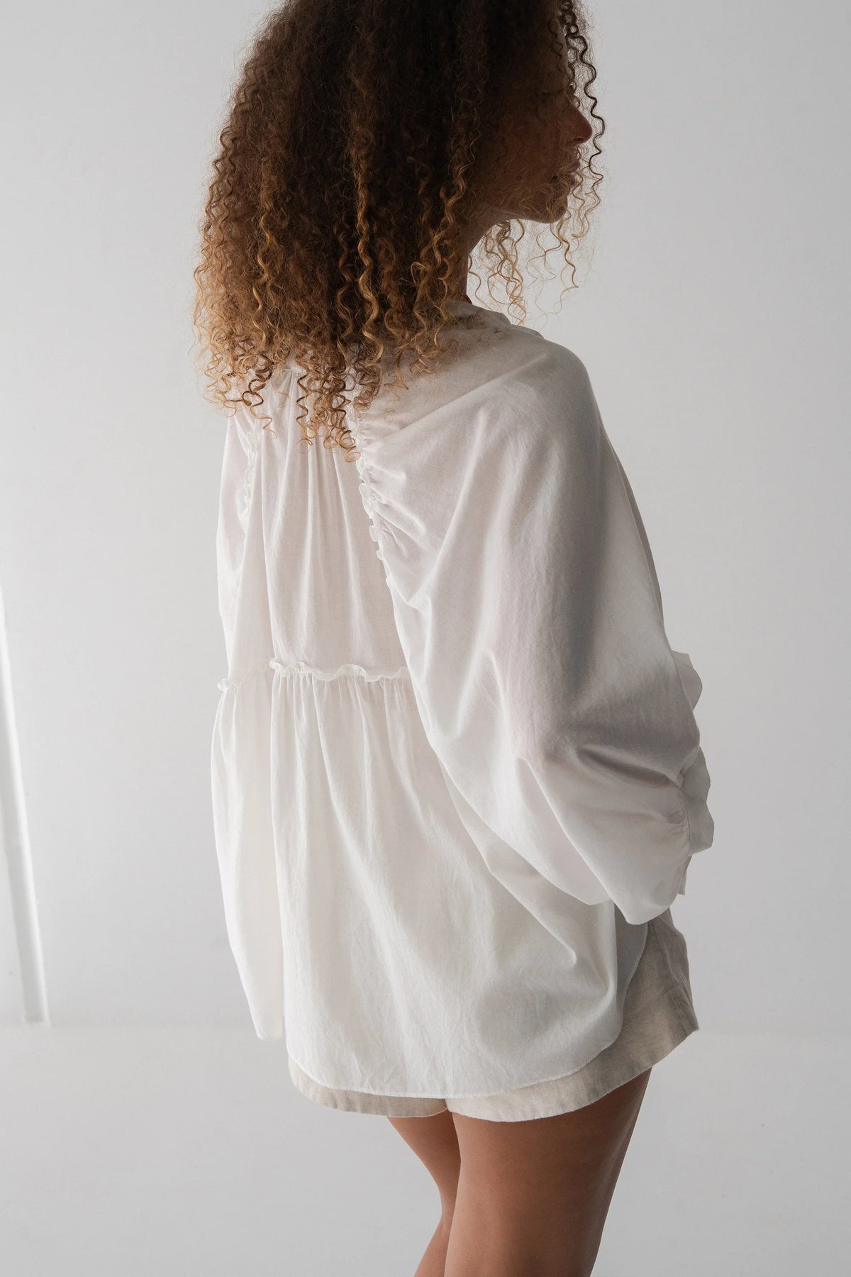 Thalia Cotton Voile Shirt / Ivory