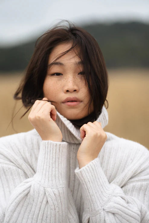 Arya Merino Knit | Ivory Speckle