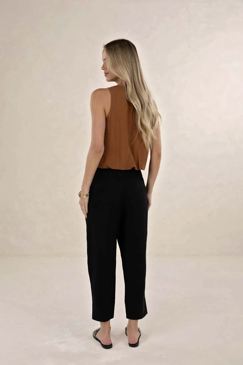 Huxe Linen Pant / Black