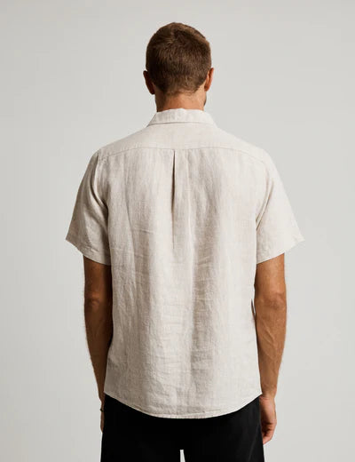 Linen Short Sleeve Shirt| Natural