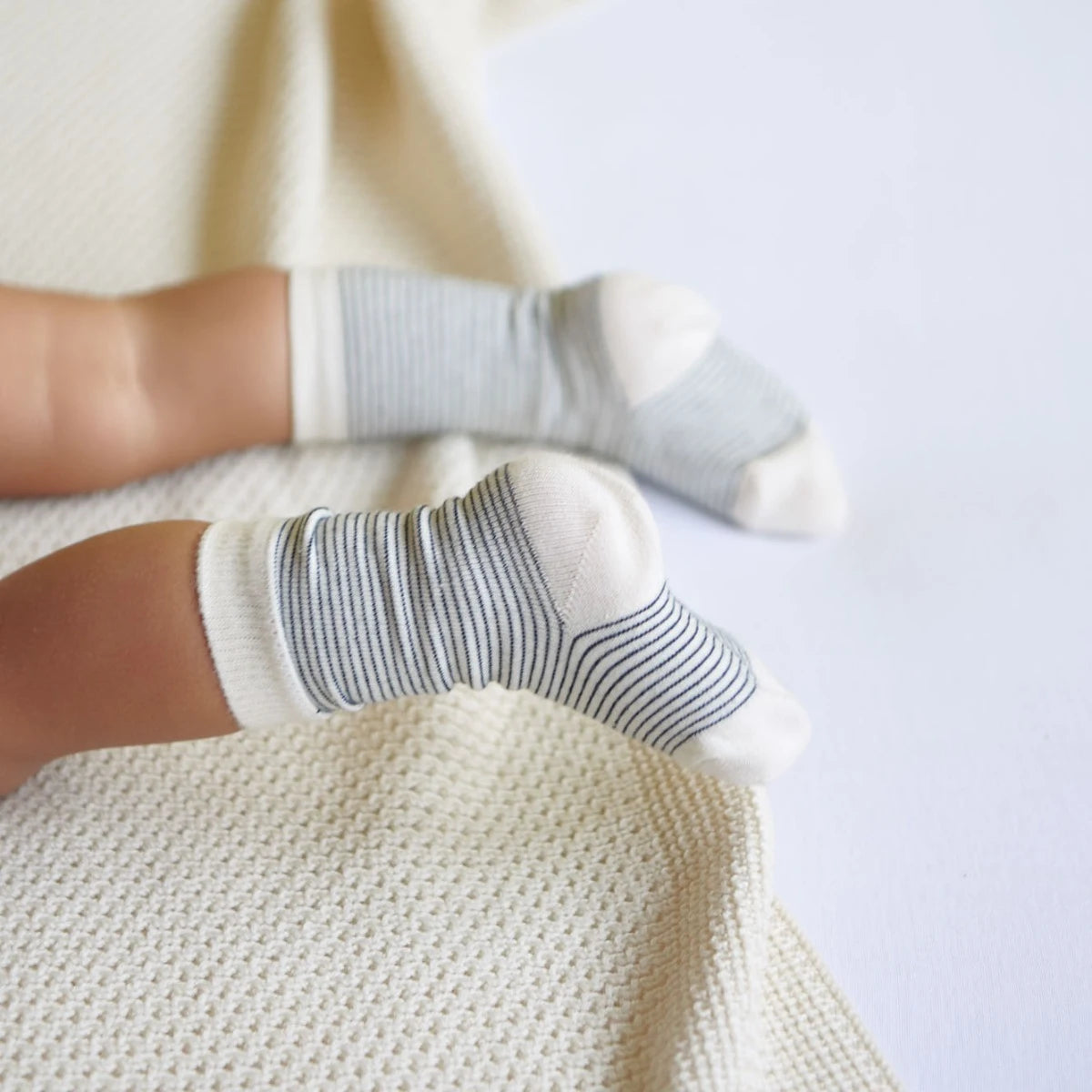 Socks / Organic Cotton - Navy Stripe