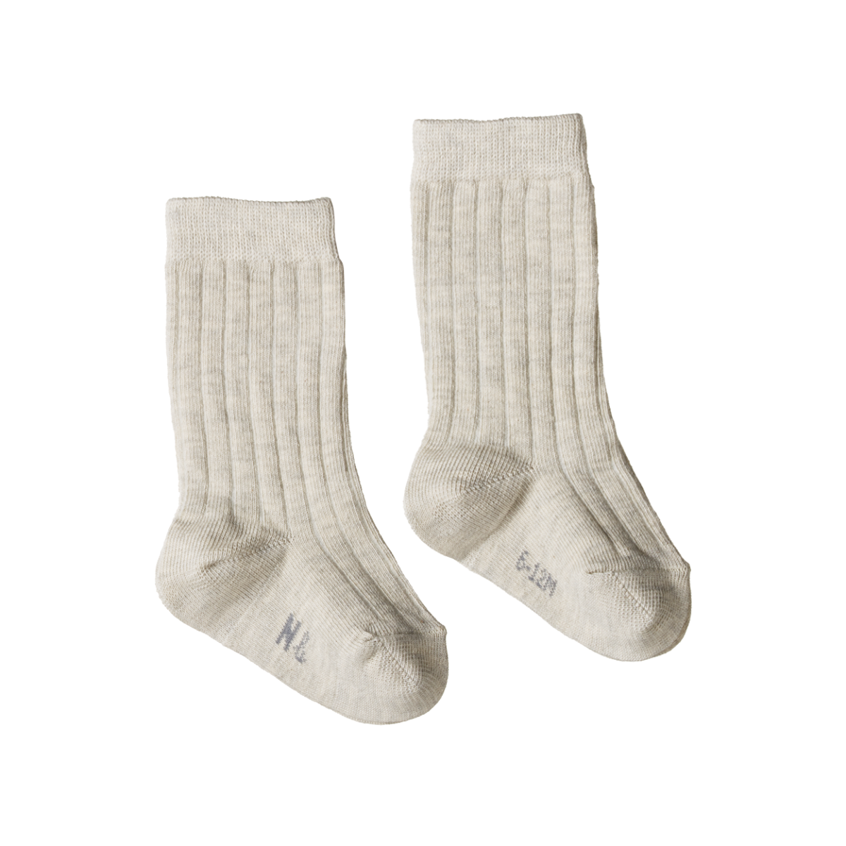 Rib Socks / Organic Cotton - Light Grey Marl