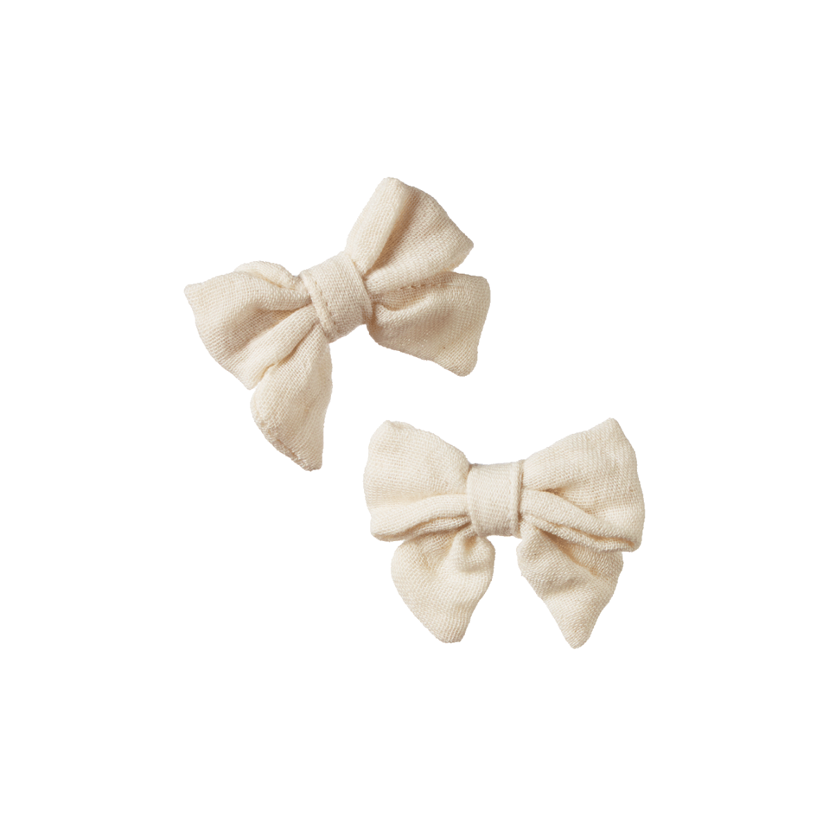 Small Bow Hair Clips / 2 pack - Natural Crinkle