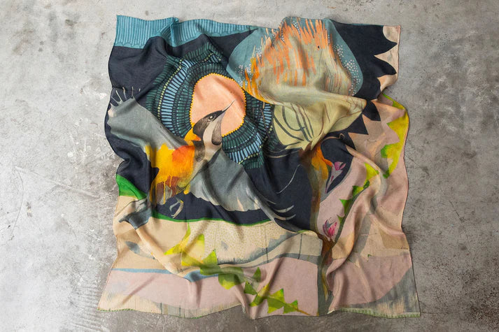 Sun Comes Up & We Start Again | Silk Scarf