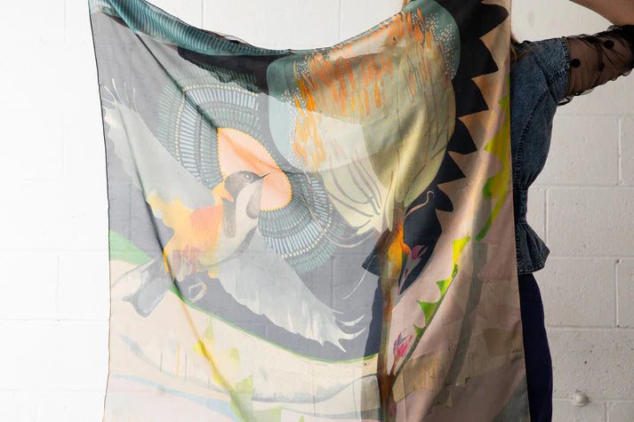 Sun Comes Up & We Start Again | Silk Scarf