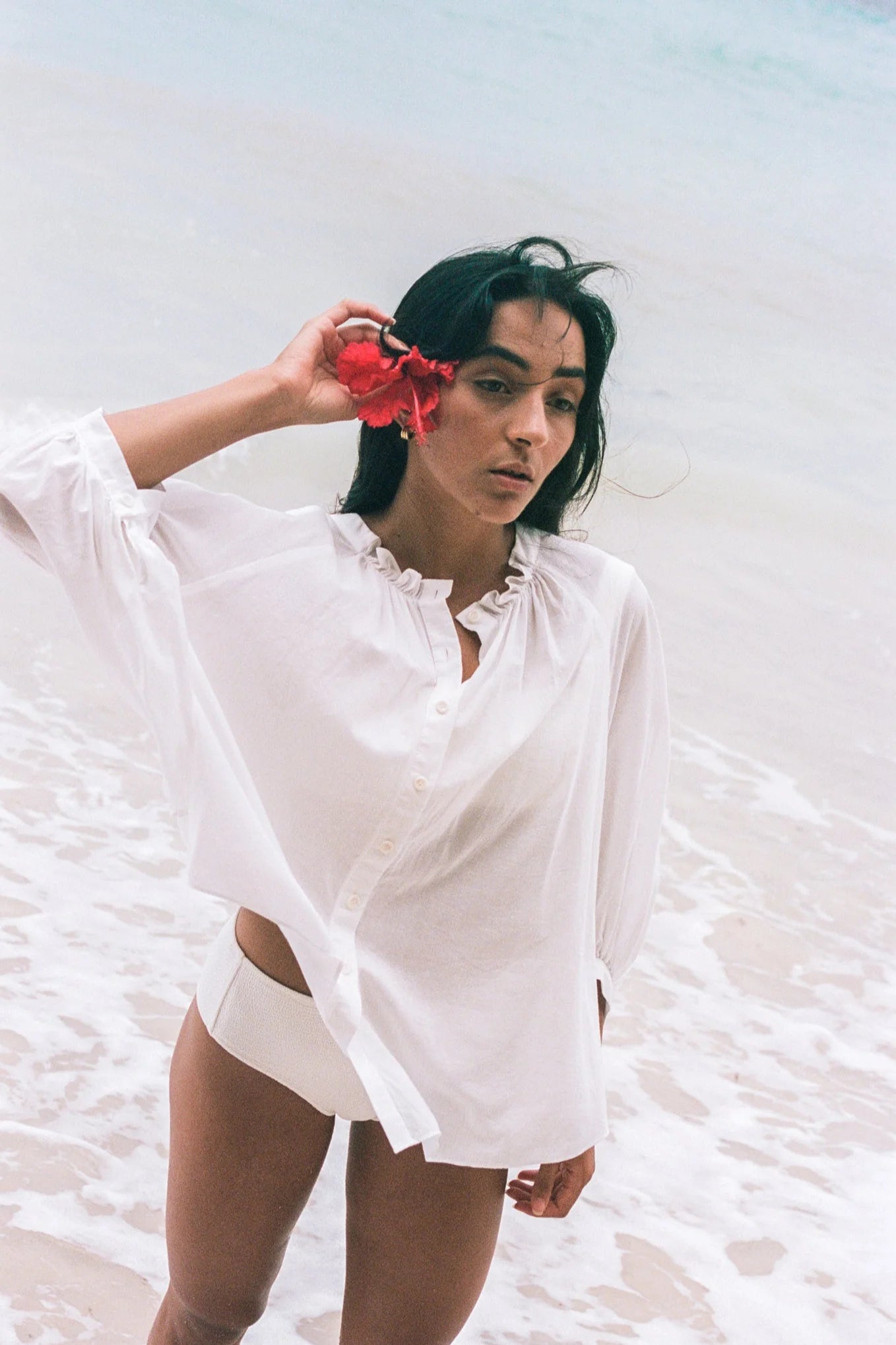 Thalia Cotton Voile Shirt / Ivory