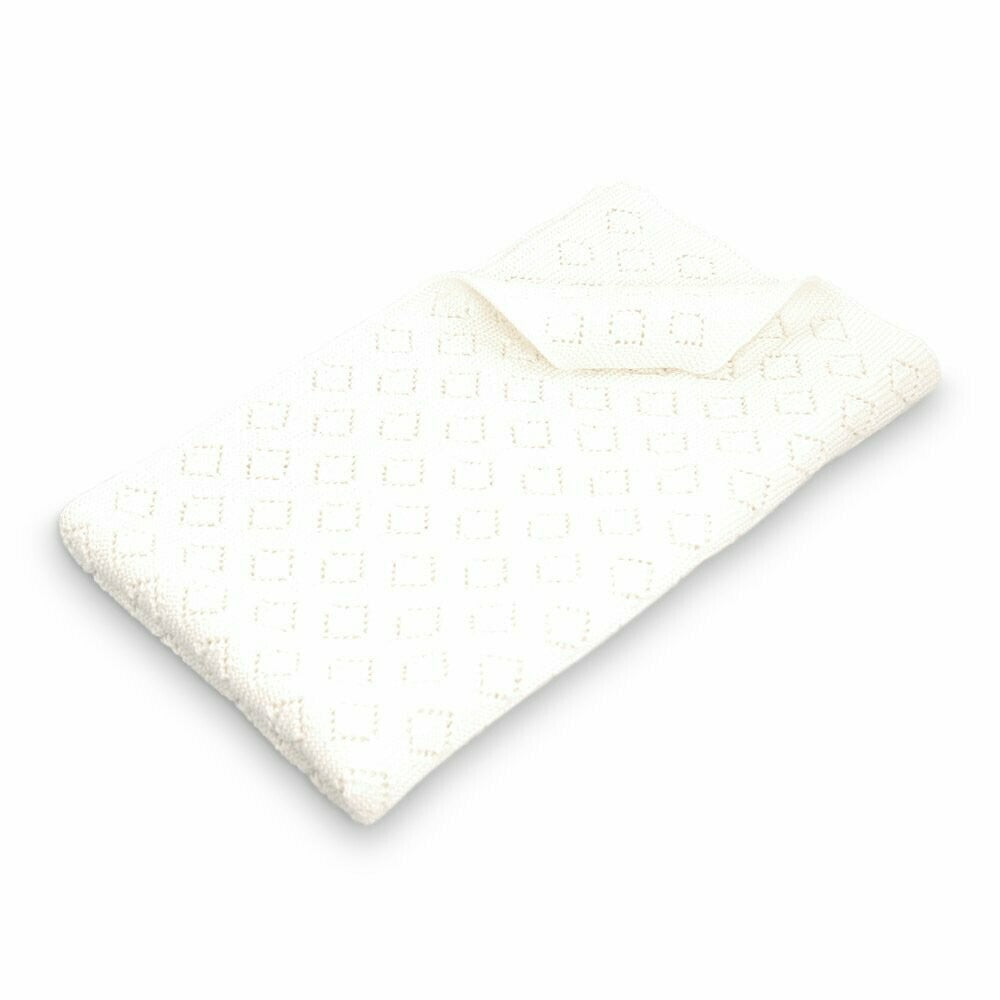 Knitted Baby Blanket / Milo - Diamond