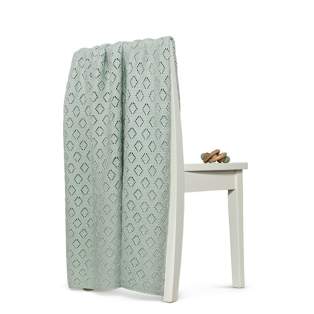 Knitted Baby Blanket / Milo - Diamond