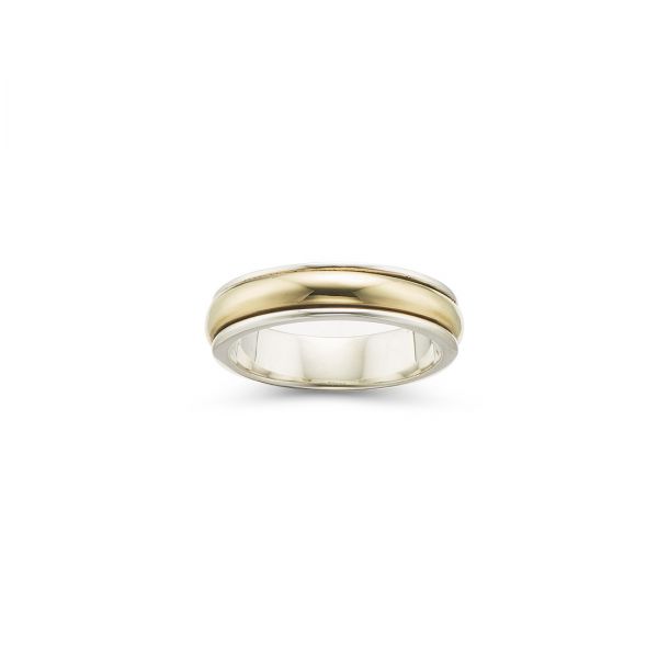 Silver + Brass Blessings Spin Ring