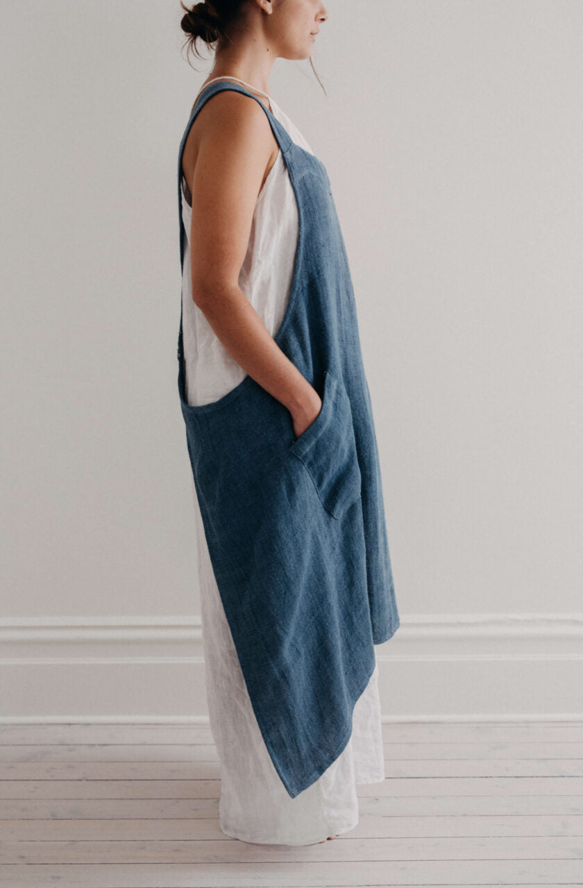 Harlow Woven Linen Apron | Stone