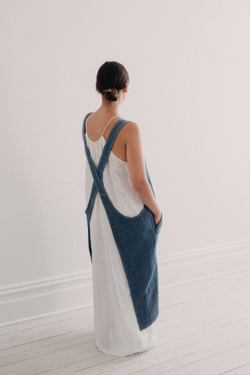 Harlow Woven Linen Apron | Stone