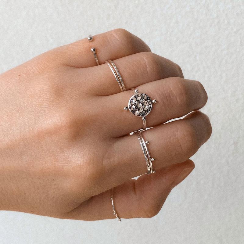 Ring / Hammered Stacking - Silver