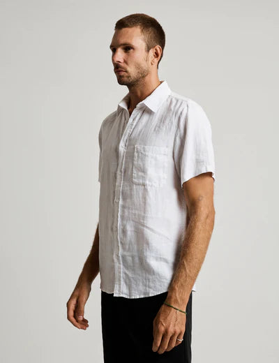 Linen Short Sleeve Shirt | White
