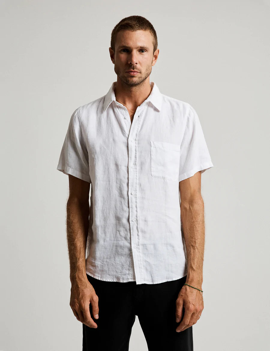 Linen Short Sleeve Shirt | White