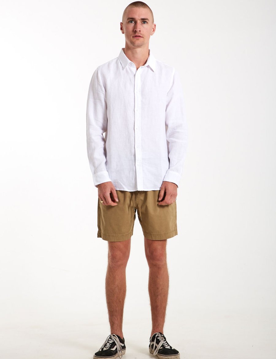 Linen Long Sleeve Shirt | White