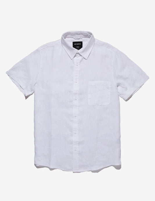 Linen Short Sleeve Shirt | White