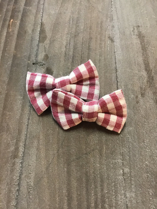 Small Bow Hair Clips / 2 Pack - Jam Check