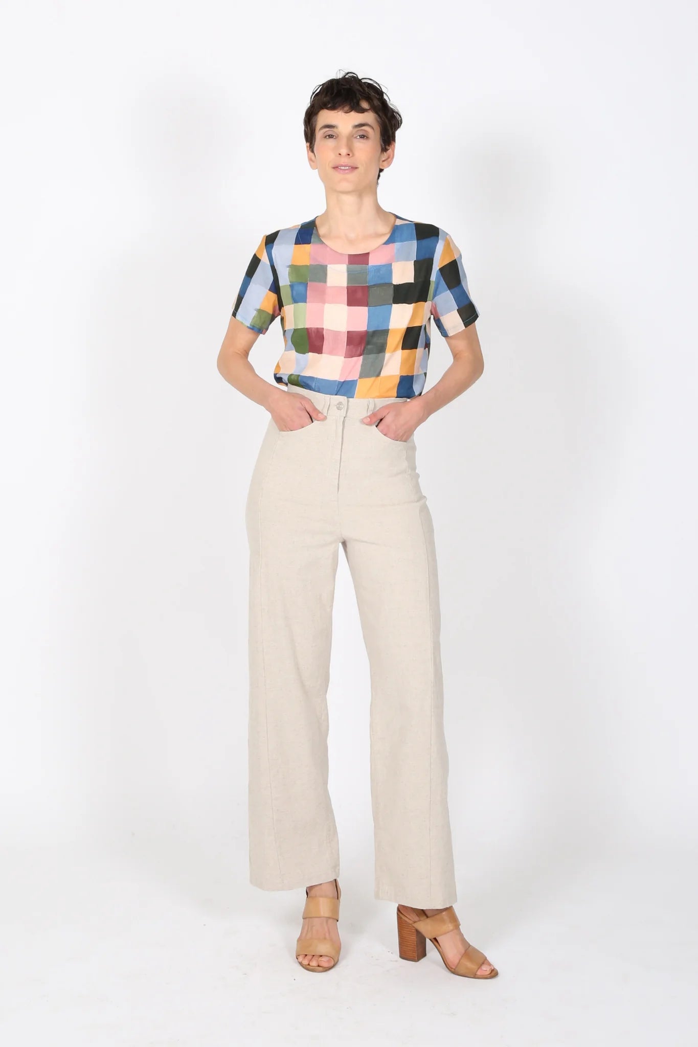 Peggy Lino Long Pants / Oat in Linen