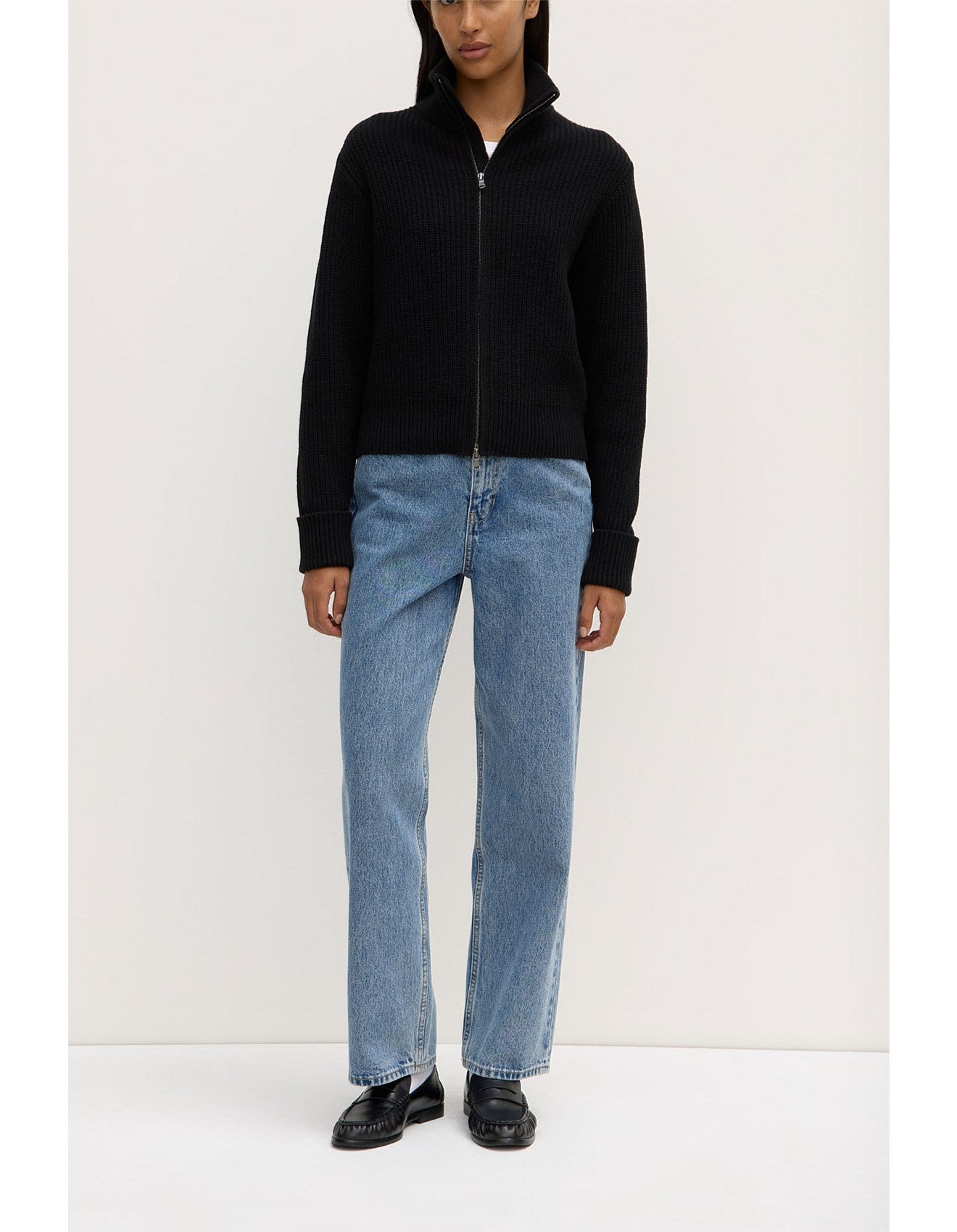 Annisha Zip / Knit - Black