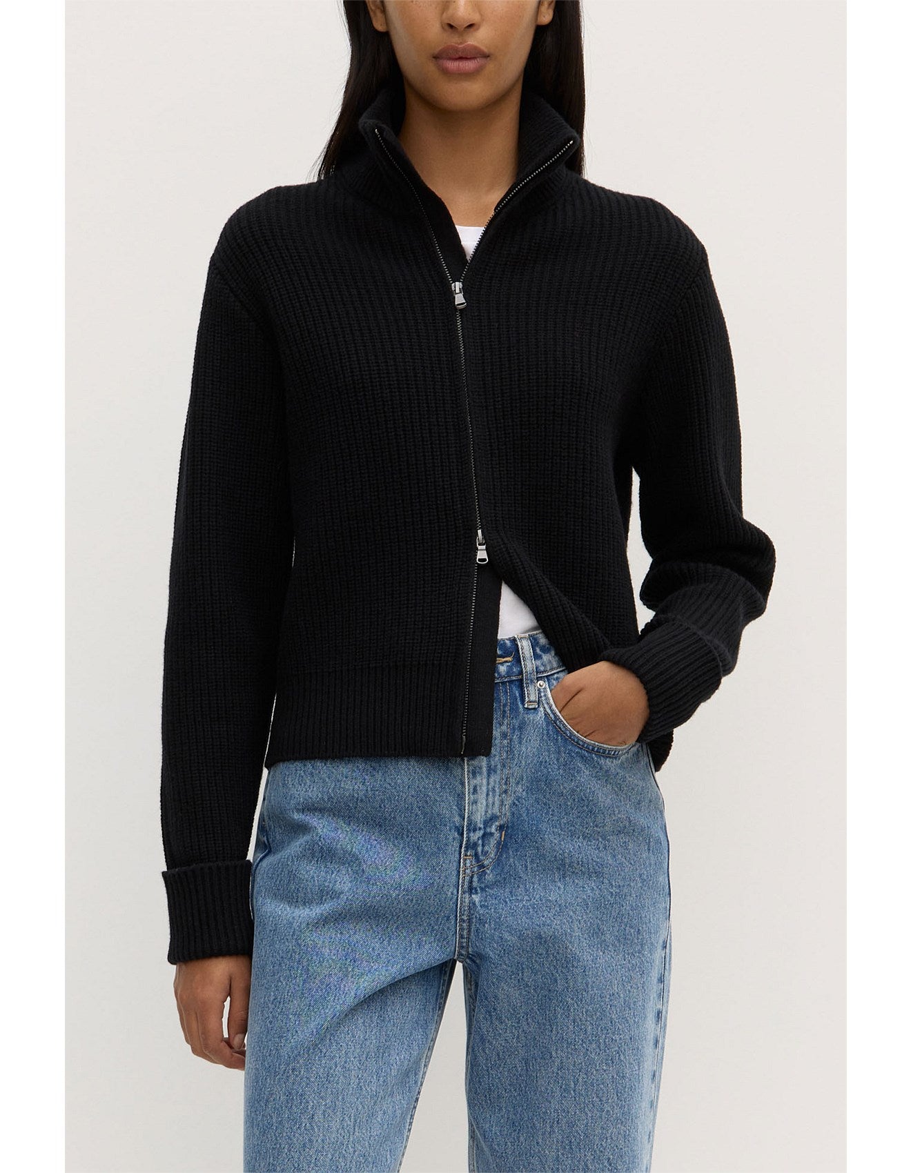 Annisha Zip / Knit - Black