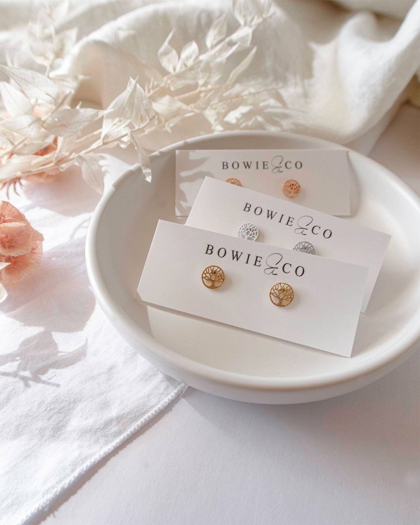 Mini Tree of Life Earrings: Silver