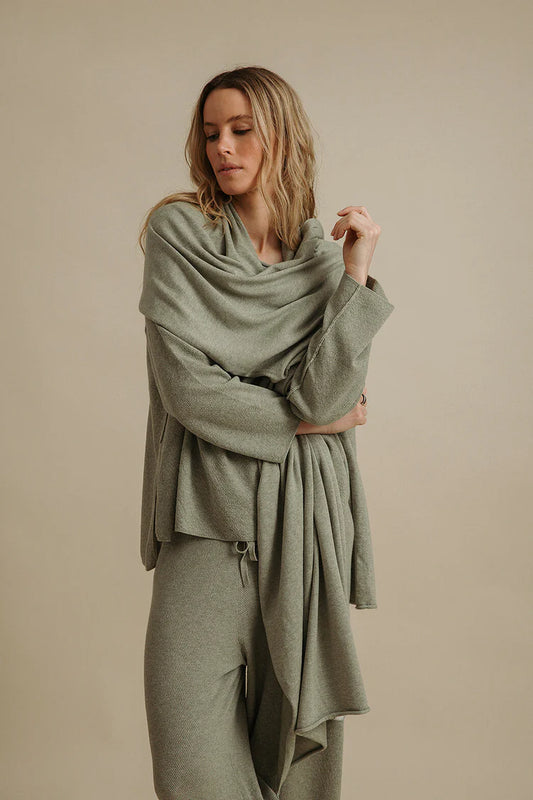 Winter Retreat Merino Cotton Wrap | Acacia