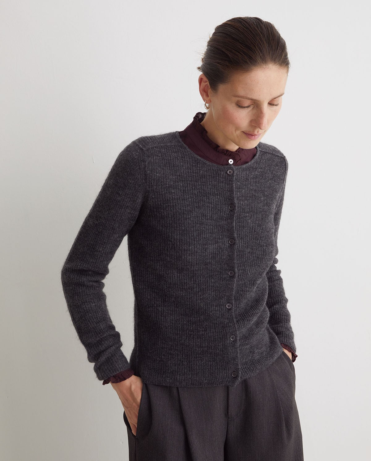 Cardigan Fishermans Rib / Lead