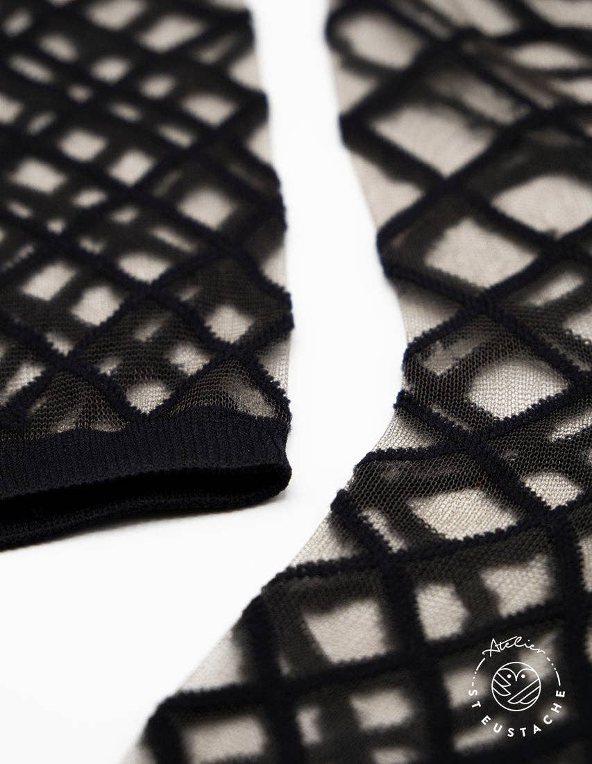 BROOKLYN BRIDGE BLACK • Transparent fishnet socks: 39/41