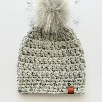 Crochet Pom Pom Beanie | Wool Blend