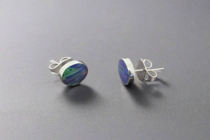 Opal Stud / Oval - Grape