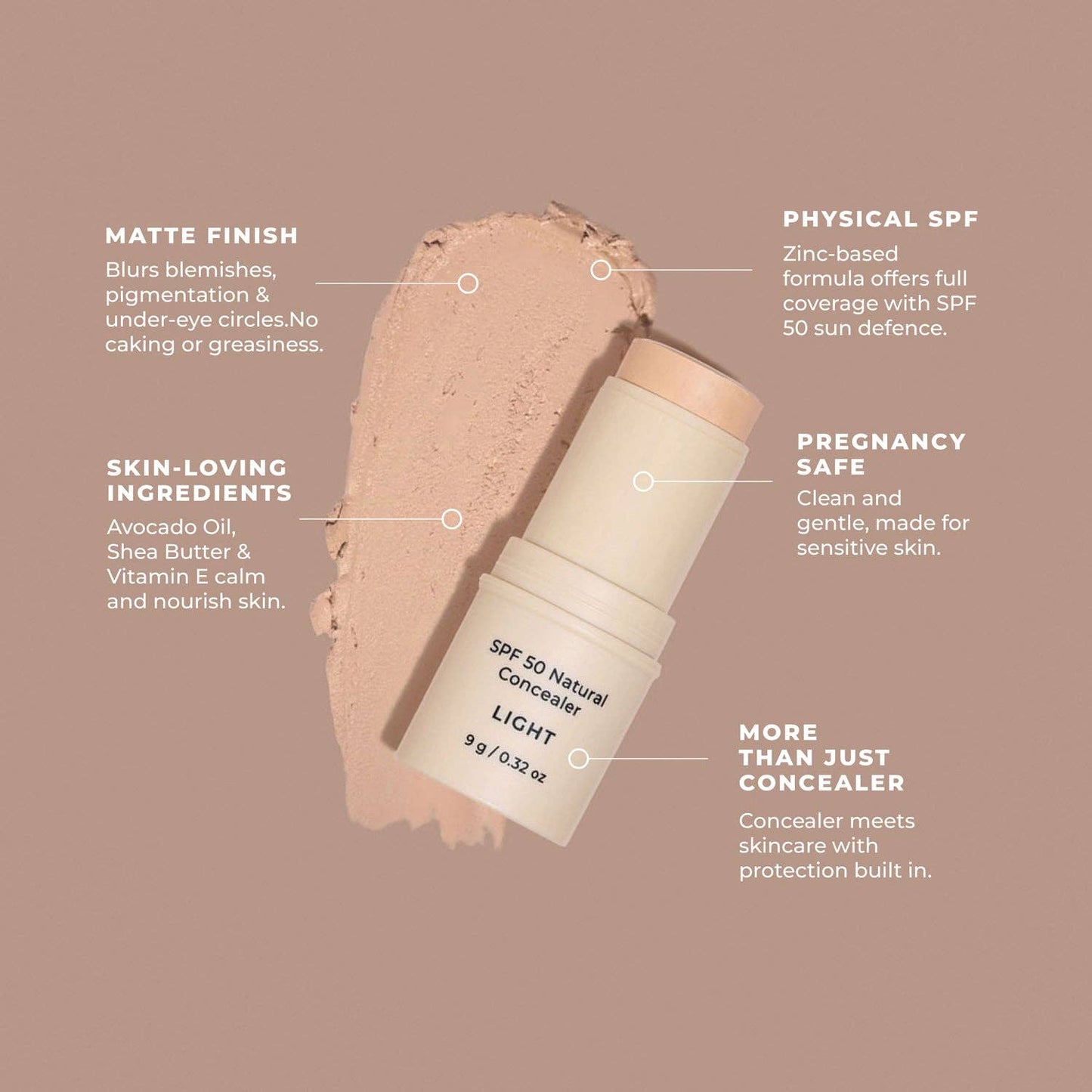 SPF 50 Natural Concealer: Light